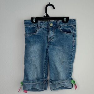 2003 Gymboree Denim Capris with Tulip Applique 4Y